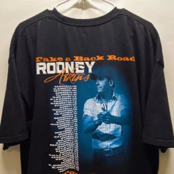 Rodney Atkins Concert T-Shirt Men's Hanes 2XL Black Graphic Logo Tour 2012 GUC - Picture 6 of 11